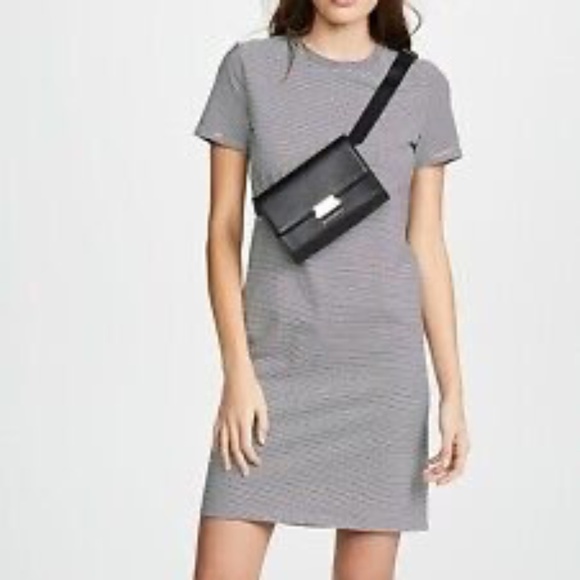 Theory Continuous T Dress Mini T-Shirt Short Sleeve Tunic Stripe Striped Minimal - Picture 1 of 5